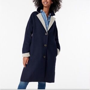 J Crew Car coat Italian double-faced wool blend button relaxed fit AQ278